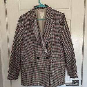 H&M Multicolor Checkered Blazer